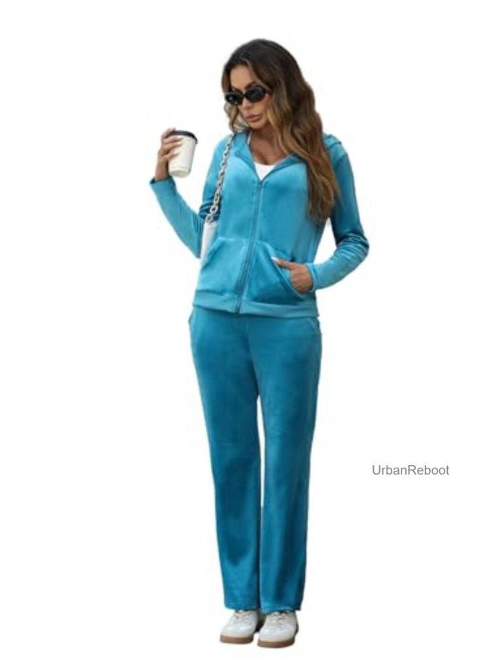 Marvmys Velour Tracksuit Set 2 Piece Zip Hoodie Sweatpants Jogging Suit